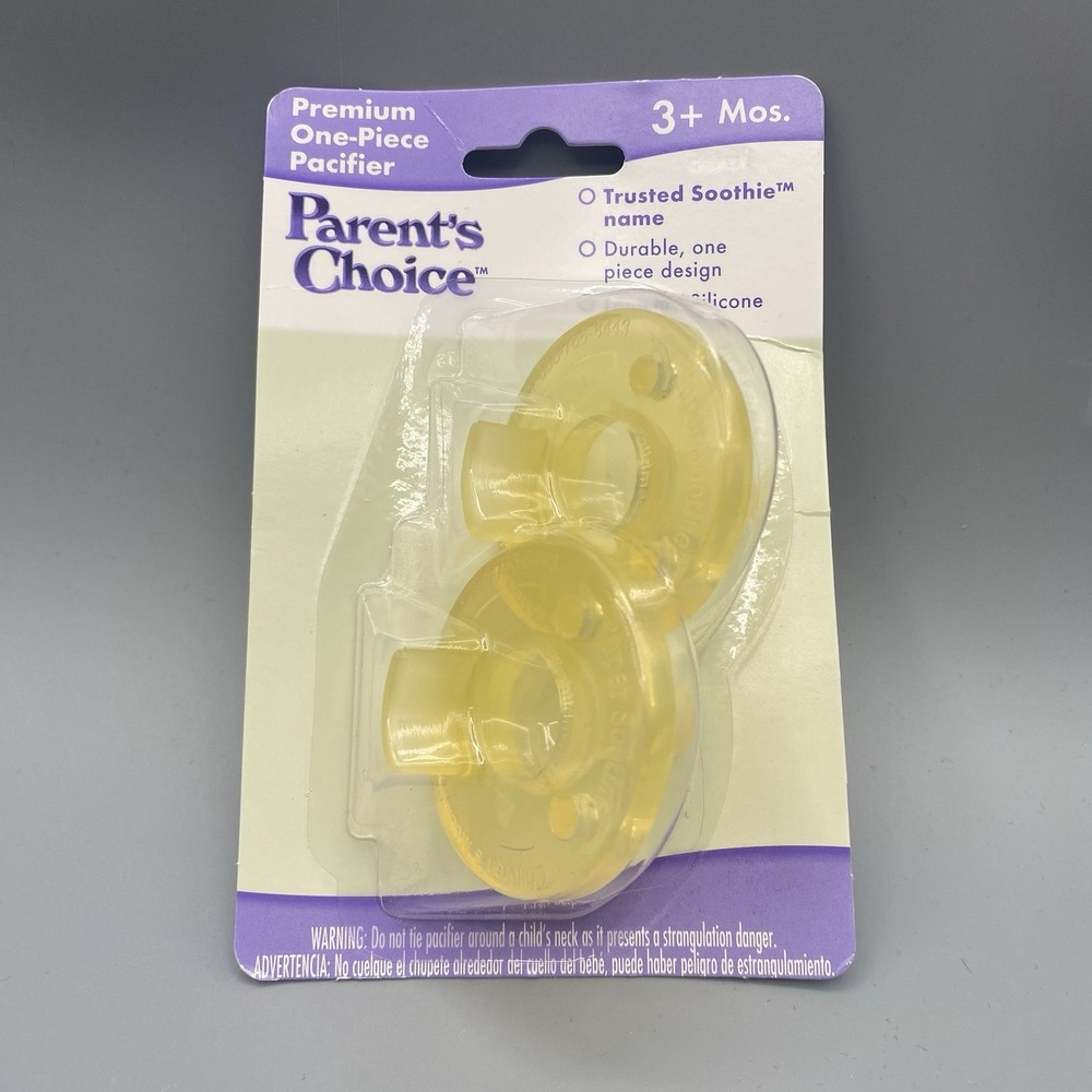 Parent's Choice Pacifiers One-Piece 3+ Months Silicone Vintage 2004 Soothie